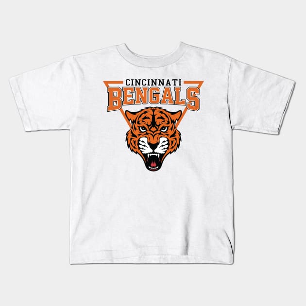 Retro Bengals Kids T-Shirt by Cemploex_Art